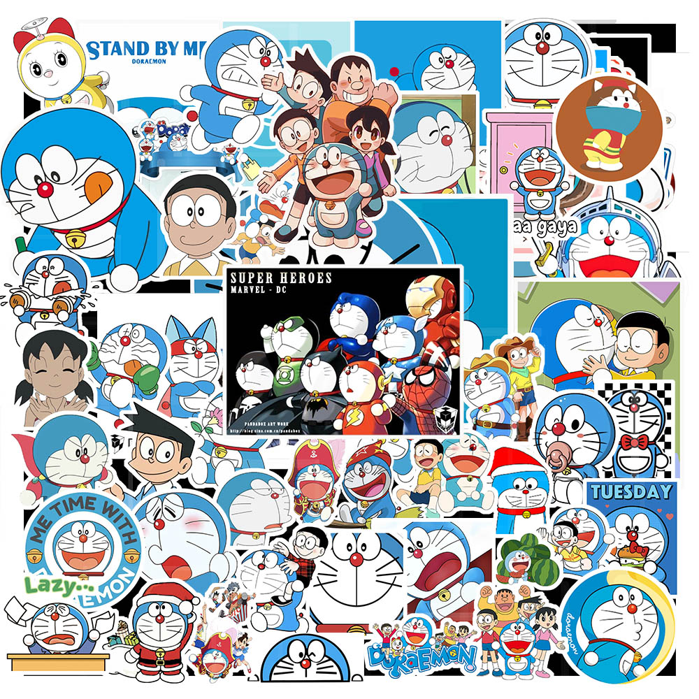Bộ 50 Miếng Dán Chống Thấm Nước Hình Doraemon Xinh Xắn