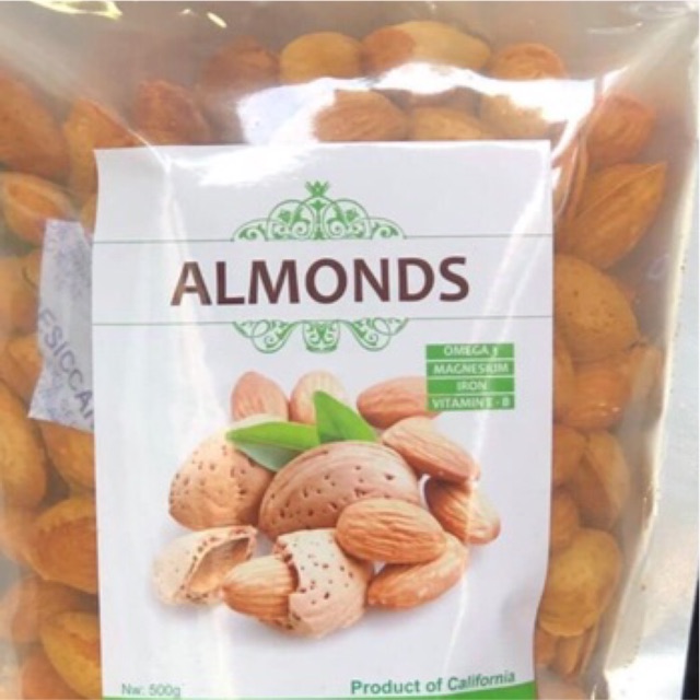 Hạt hạnh nhân còn vỏ rang bơ 500gr