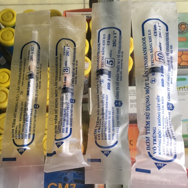 [COMBO 5 CÂY] Bơm tiêm sử dụng 1 lần VINAHAKOOK 1cc, 3cc, 5cc,10cc, 20cc , 50cc