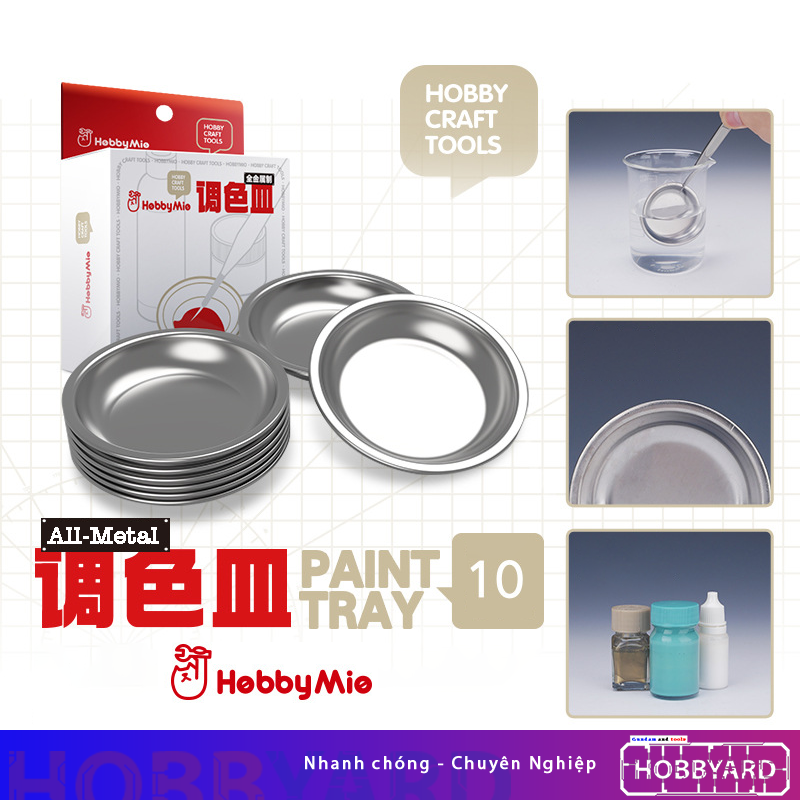 Chén pha sơn Paint Tray Hobby Mio - 1 bộ 10 chén