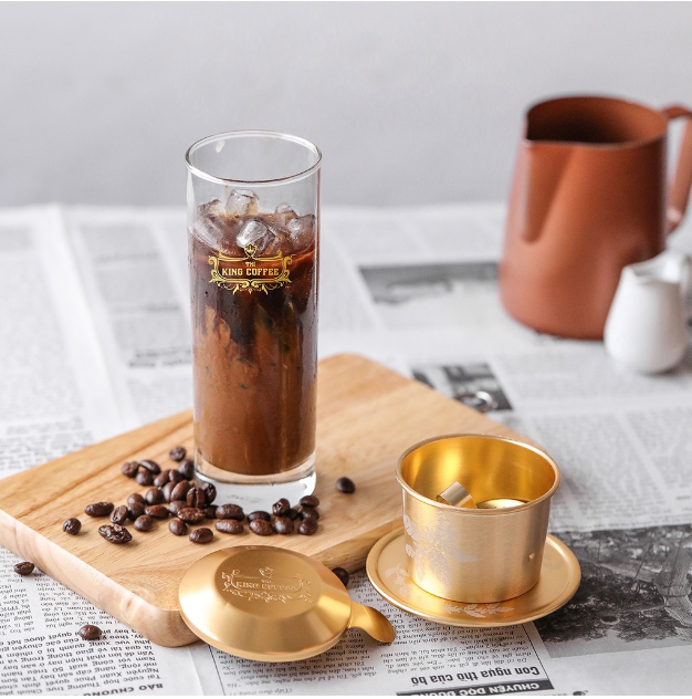 Phin Cà Phê Việt Nhôm Vàng - Logo KING COFFEE