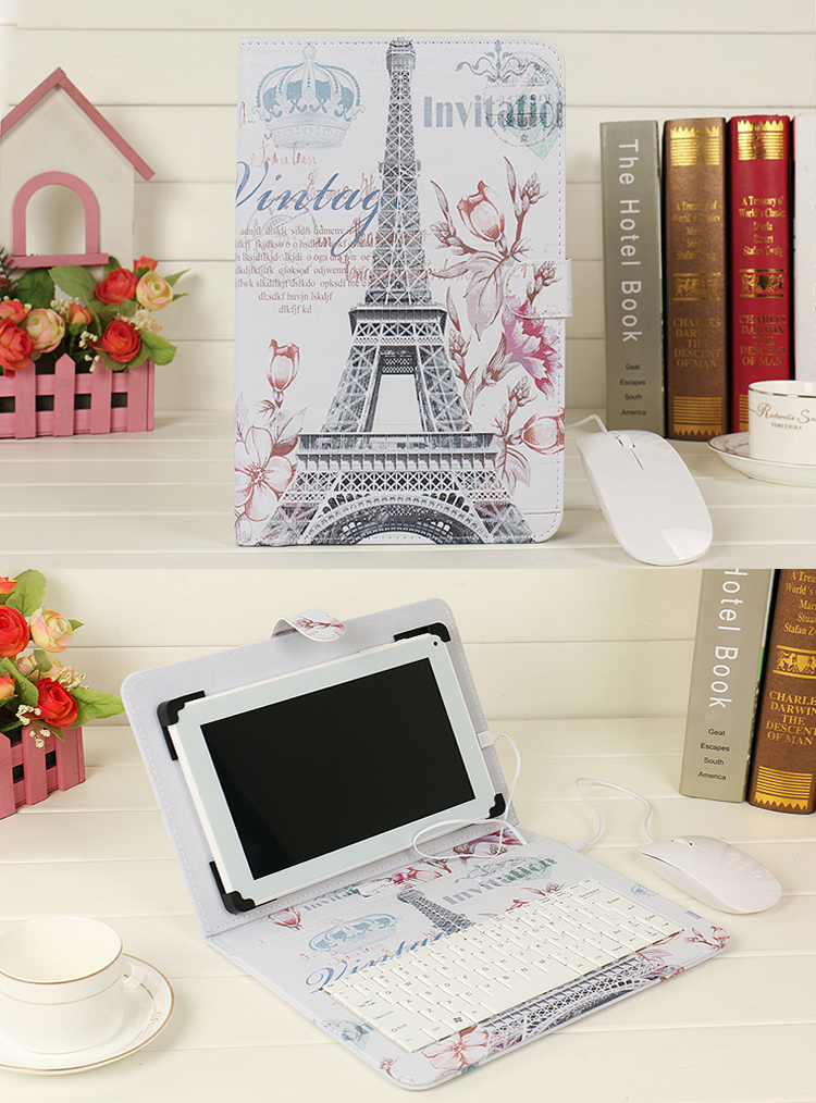 Combo bao da bàn phím kèm chuột + lót chuột cho điện thoại, máy tính bảng từ 10 inch cho hệ điều hành Androd