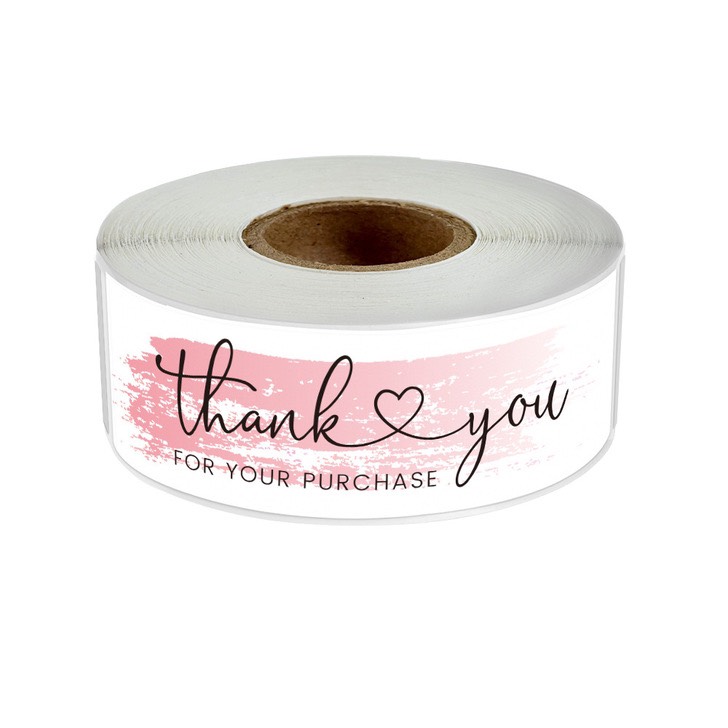 TD70_Tem dán chữ " Thank you" << SIZE 2.5*7.5CM- 120 tem/CUỘN