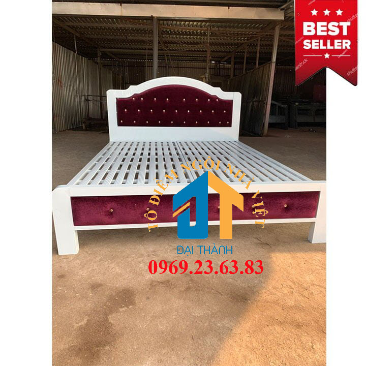 Giường  sắt hộp cao cấp kích thước 1m4x2m nhiều màu sắc sơn tĩnh điện bền đẹp không rỉ sét