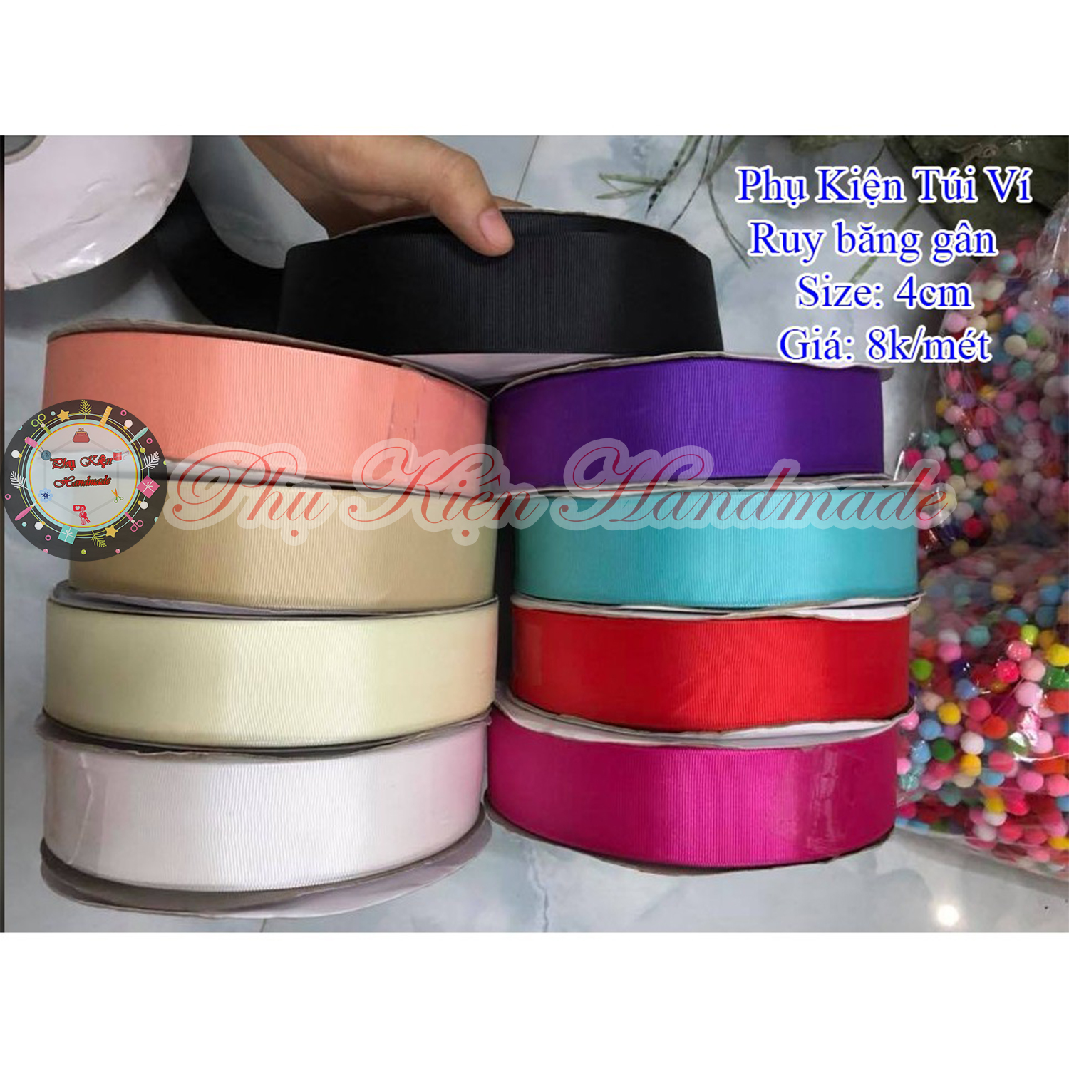 4cm Ribbed Ribbon, 15K/Meter