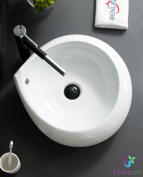 Chậu rửa lavabo gốm sứ nghệ thuật LAV0059 – Thiết kế cánh hoa cách điệu