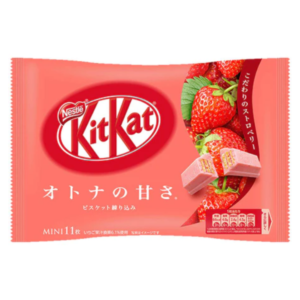 KITKAT MINI CHOCOLATE VỊ DÂU NESTLE ( TÚI 11 THANH ) NHẬT BẢN