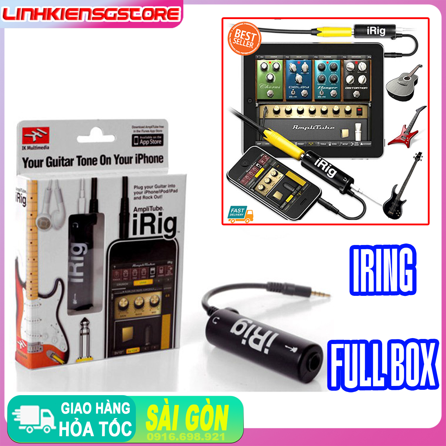 [FULLBOX] Thiết bị thu âm irig cho smart phone điện thoại, máy tính bảng nhỏ gọn jack 3.5mm