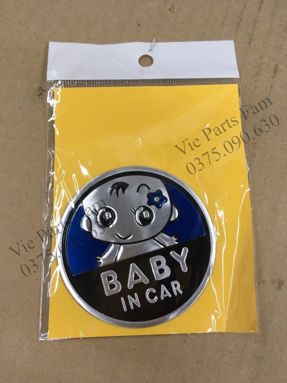Tem nhôm Baby in car dán Ô tô , xe máy siêu đẹp nhiều màu
