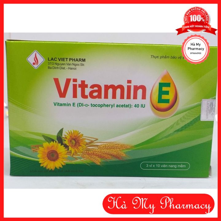 Vitamin E lạc việt pharm - Giúp Hỗ Trợ Đẹp Da, Sáng  Mịn