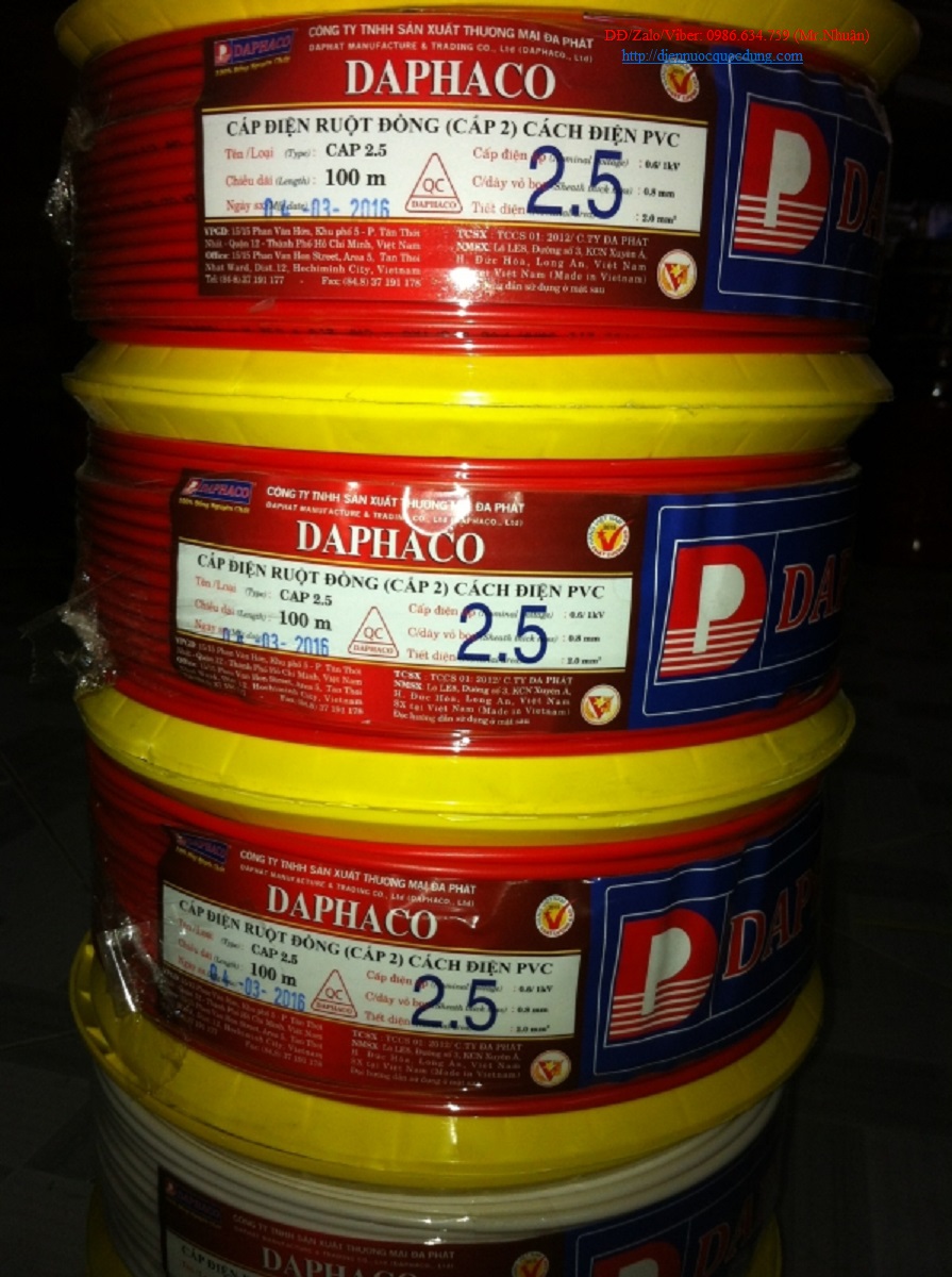 DÂY CÁP ĐƠN 2.5 DAPHACO - 100 mét