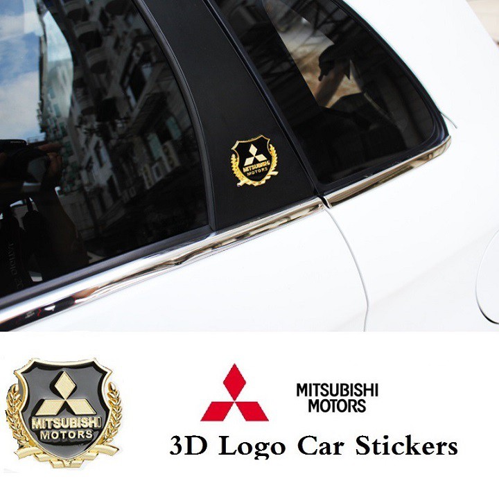 Bộ 2 Logo dạng Bông lúa theo xe Mitsubishi