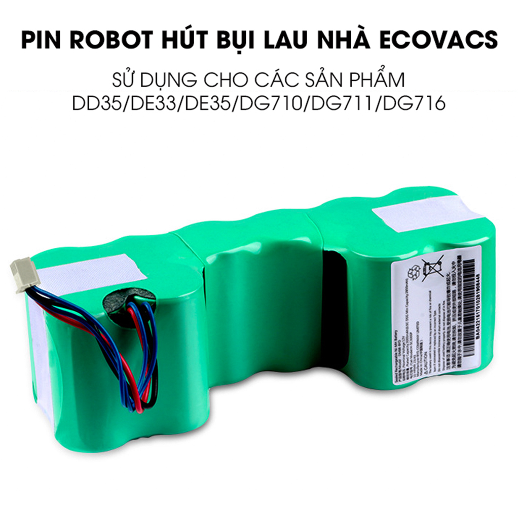 Pin robot hút bụi Ecovacs DN33, DN36, DN39, DN320 - BẢO HÀNH 3 THÁNG (LỖI 1 ĐỔI 1)