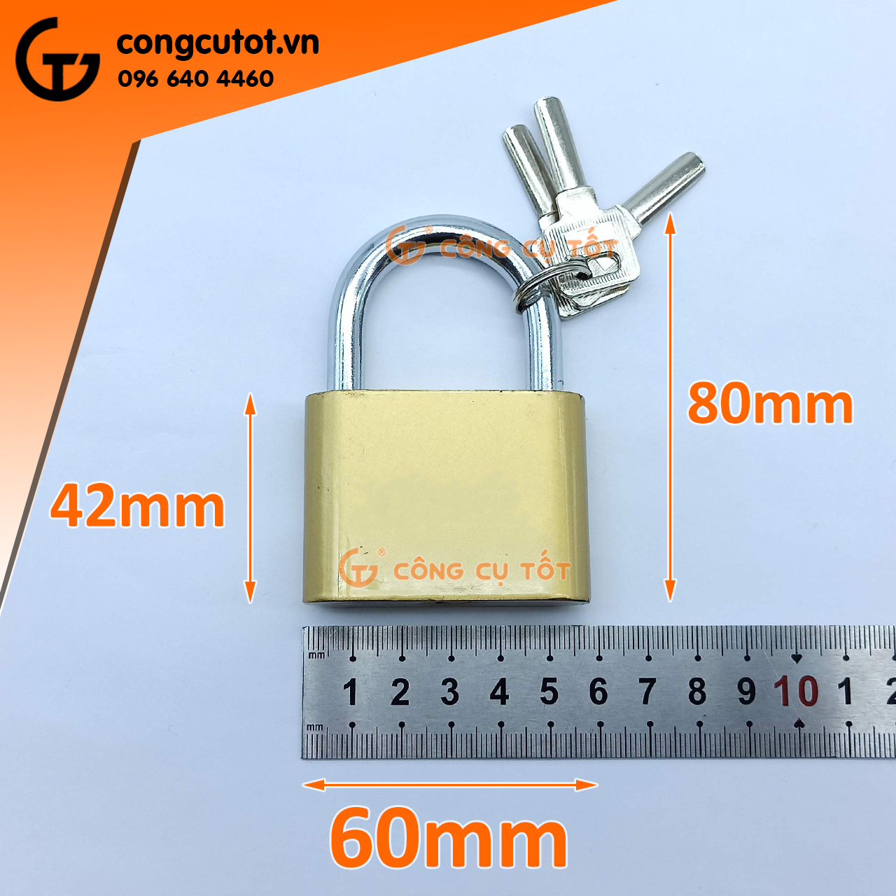 Khóa bấm mini thép si vàng