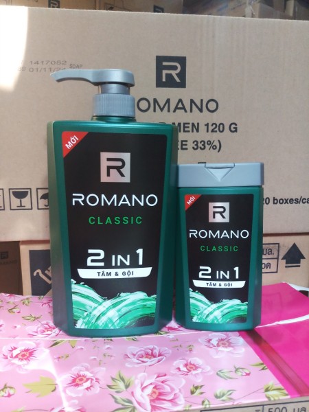 Tắm và gội Romano Classic 2 in 1 180g/ 650g dành cho da và tóc