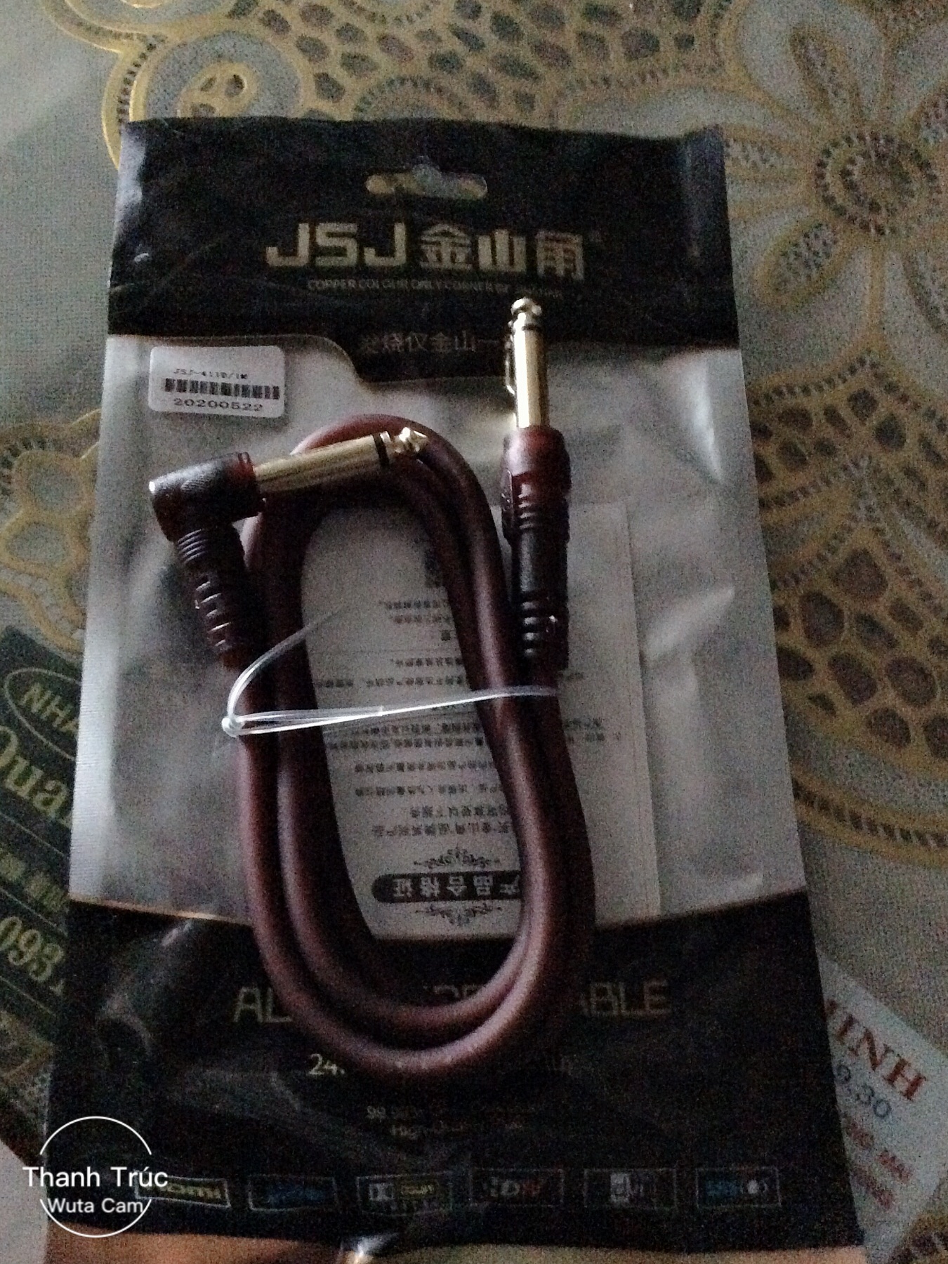 dây 2 đầu jack 6 ly ( 1 đầu cong)