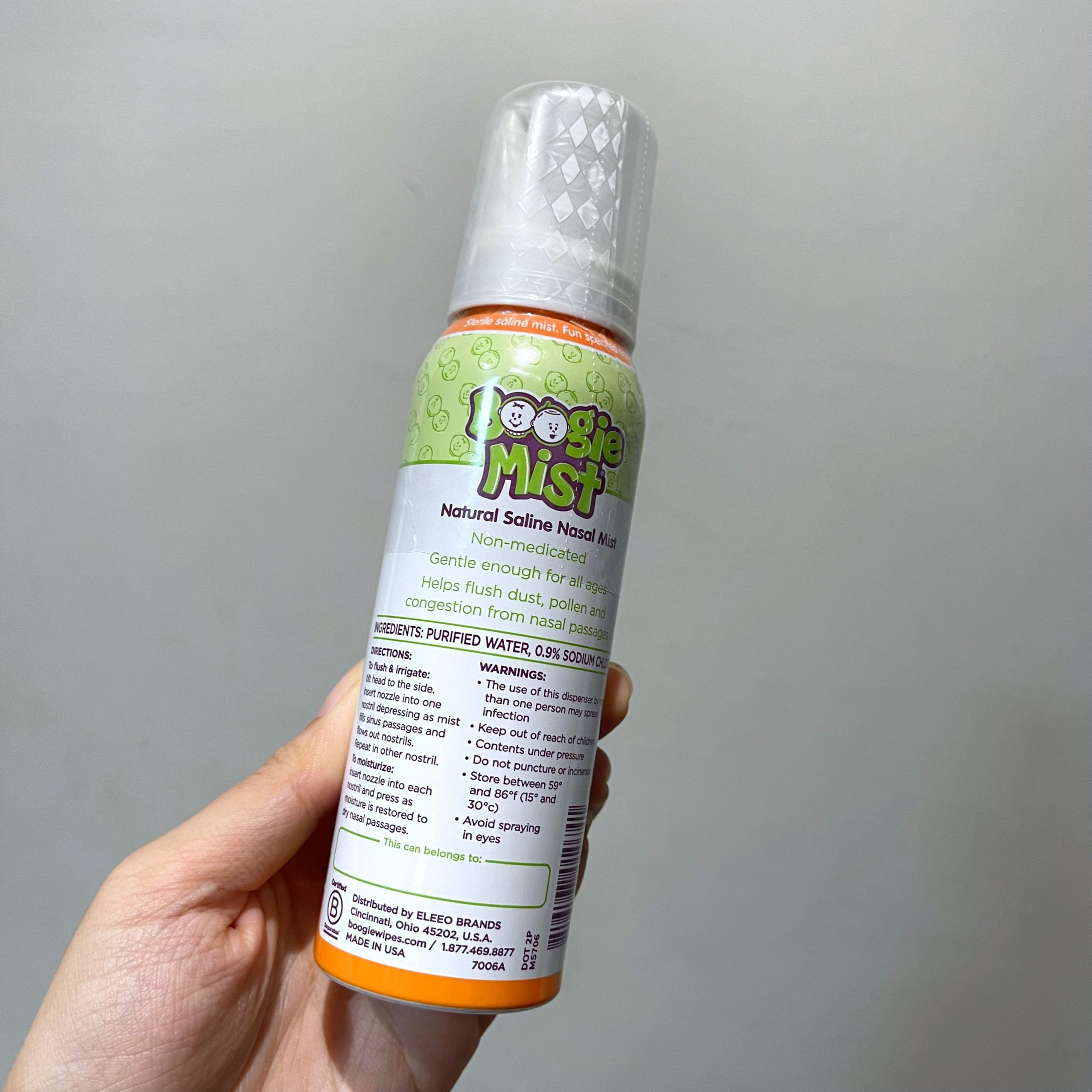 Xịt mũi vô trùng không mùi Boogie Mist 89g date 11/23