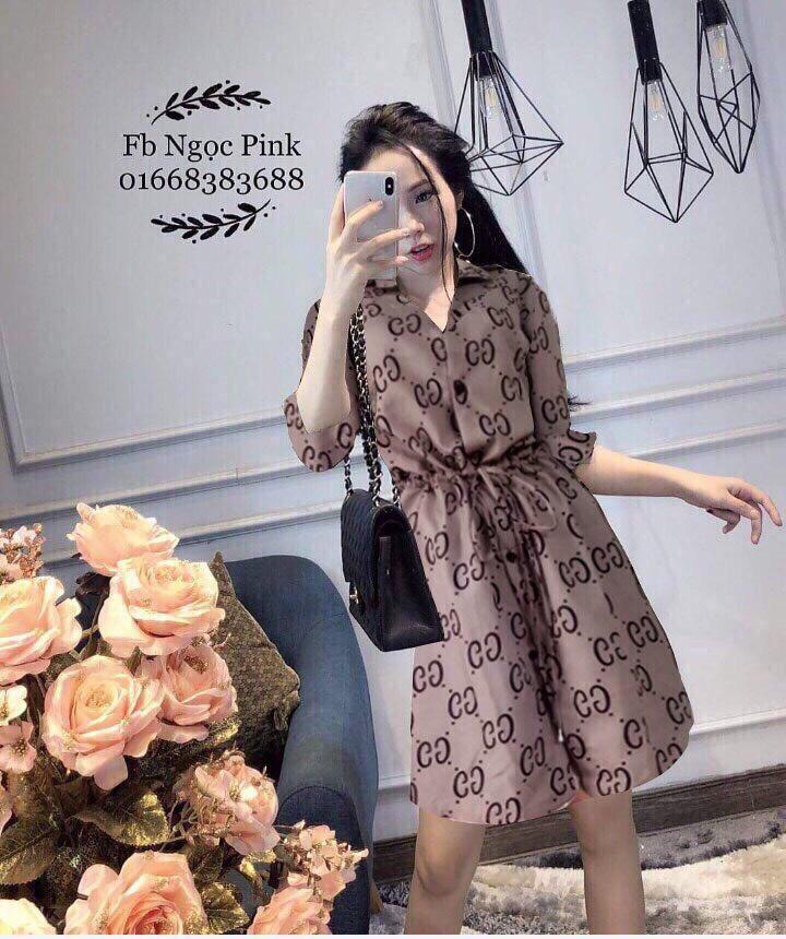 Đầm sơ mi from dài chất lụa-MTB