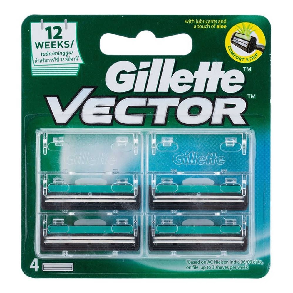 Lưỡi Dao Cạo Râu GILLETTE Vector 1UP Vỉ 4 Cái