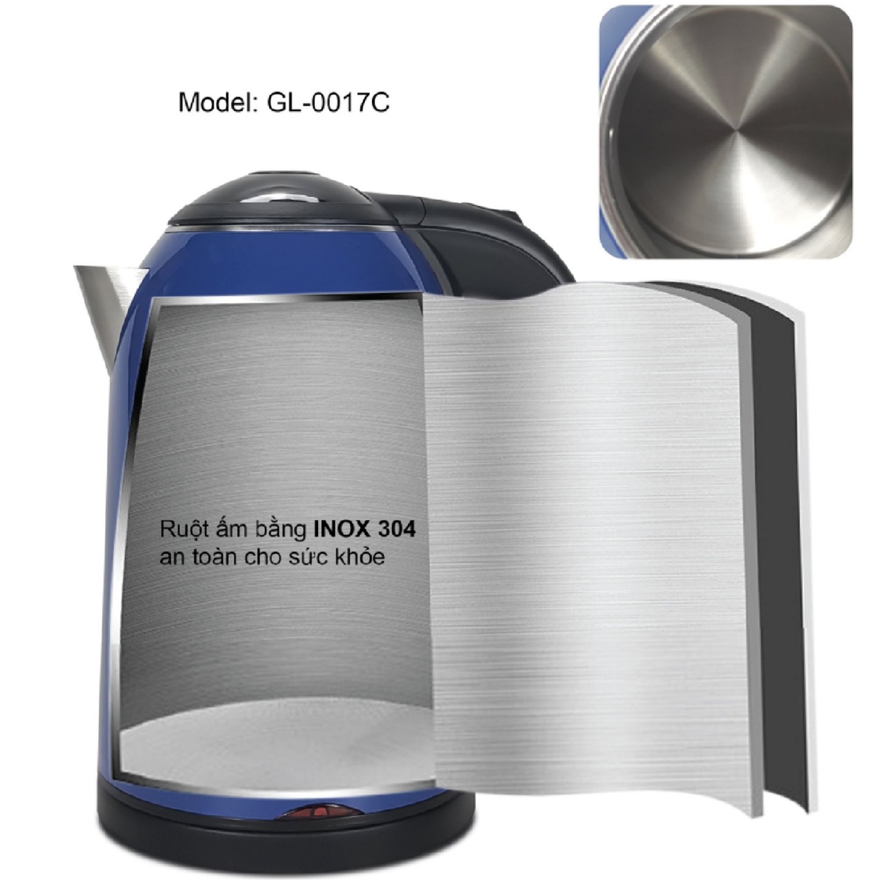 Ấm siêu tốc Gali GL-0017C 1800W 1.7L