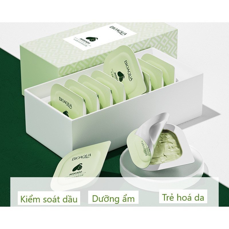 HỘP 8 MẶT NẠ ĐẤT SÉT BƠ BIOAQUA