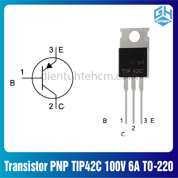 Combo 4 con Transistor công suất PNP TIP42C 100V 6A TO-220 3L