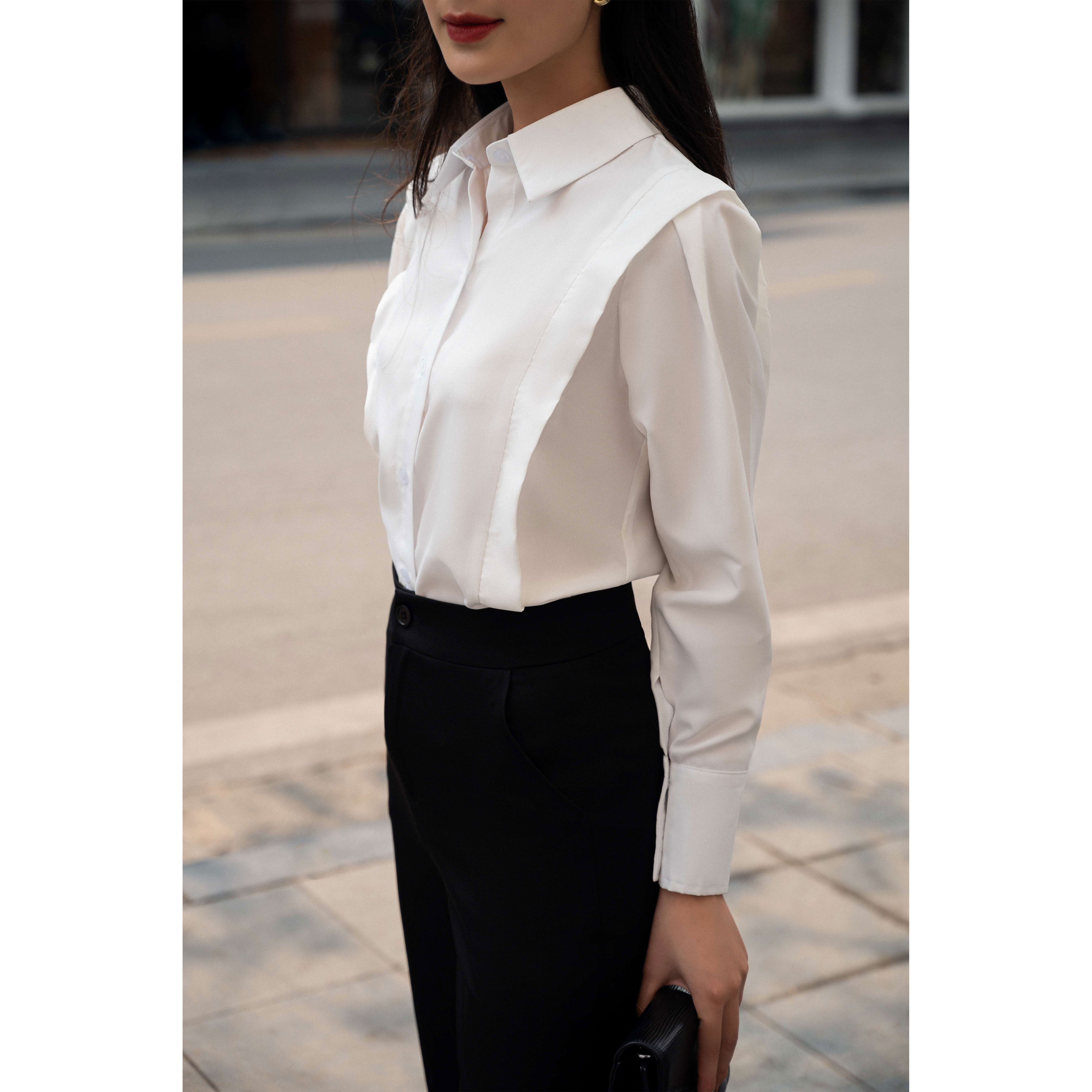 Sơ mi trắng viền kiểu SHI03222 - MAIIMER