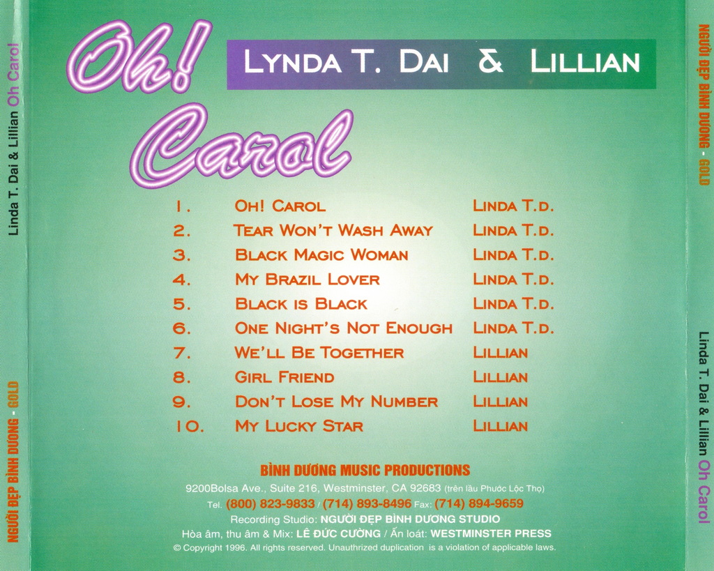 Oh! Carol - Lynda T. Đài - Lillian(NDBD Gold Cd019)
