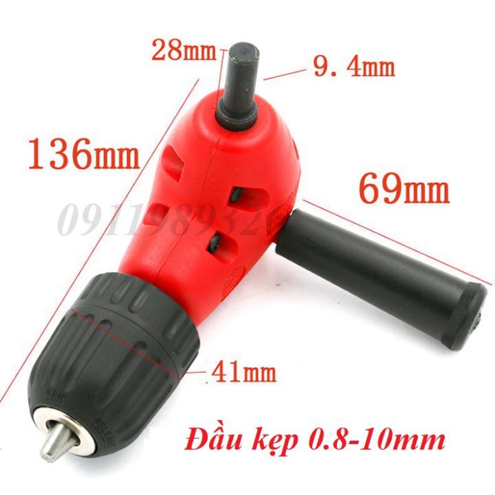 Đầu chuyển đổi máy khoan bắt vít góc 90 độ - đầu di chuyển khoan