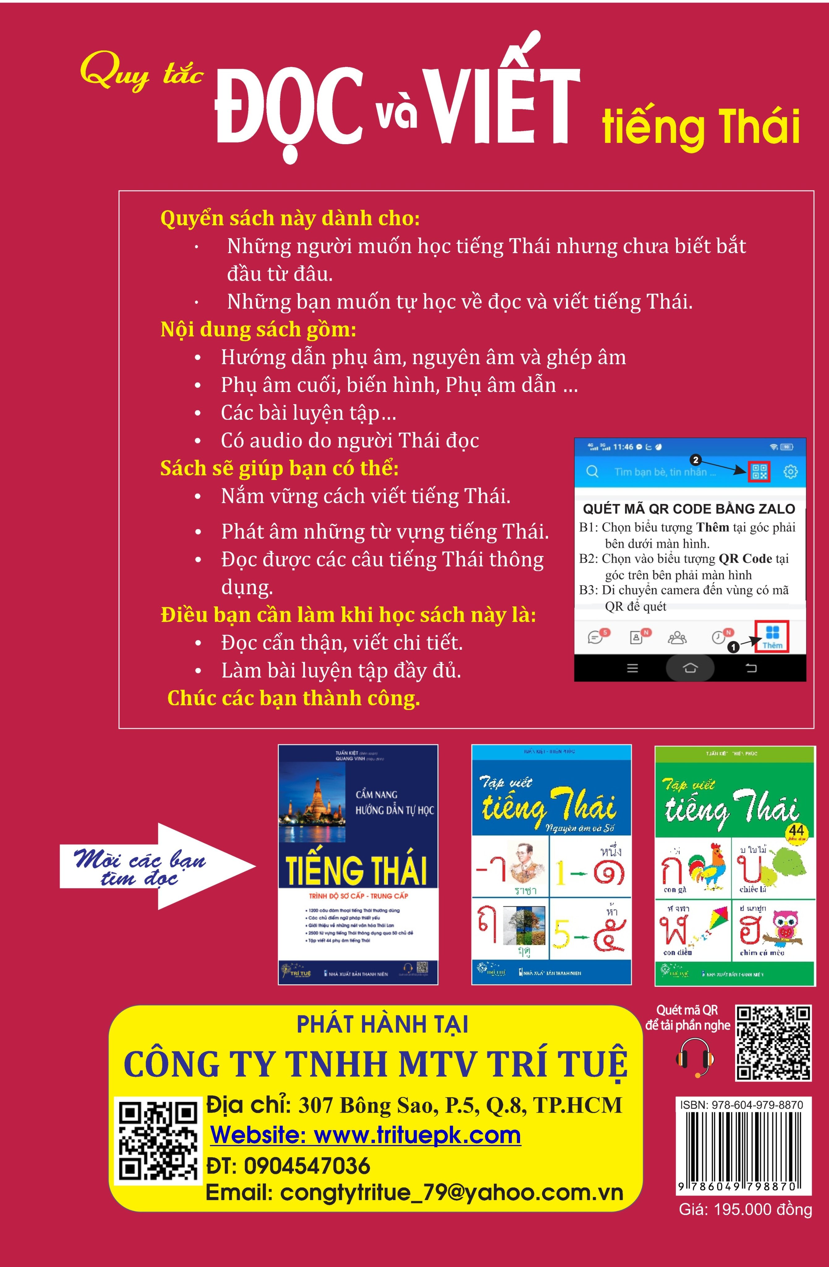 Sách - Quy tắc Đọc và Viết tiếng Thái