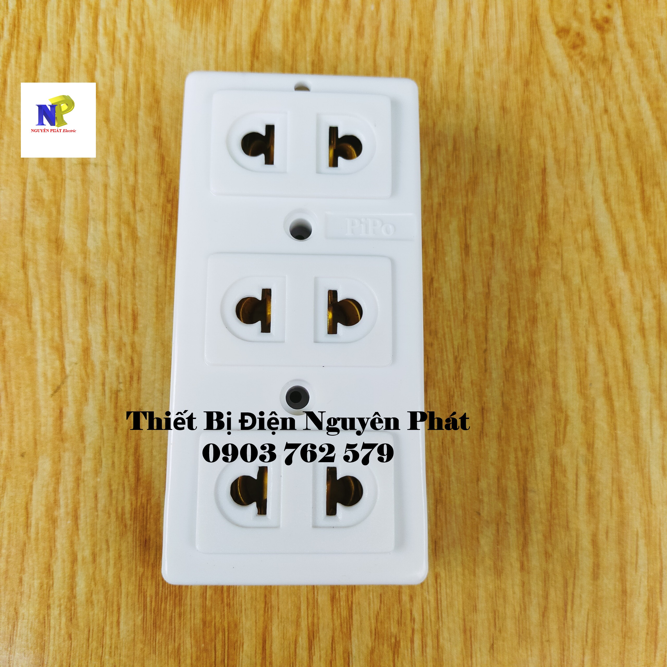 [PIPO] Ổ Cắm 3 Lổ CS6000w Siêu Chịu Tải P37 ( Có Lõi Sứ Cách Điện)