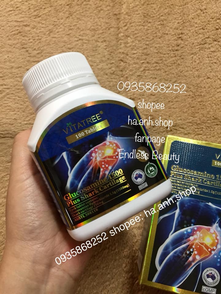 VITATREE GLUCOSAMINE 1500 PLUS SHARK CATILAGE 100 viên