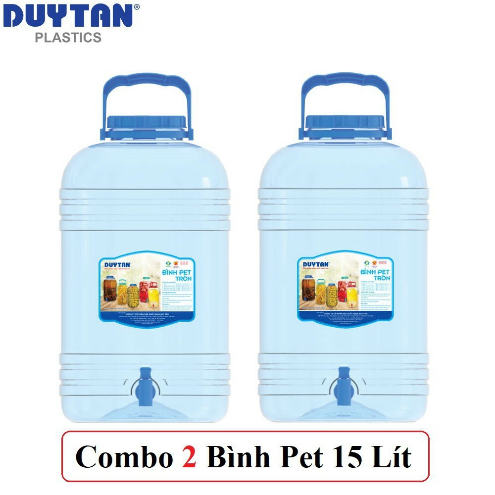 [HCM]Combo 2 Bình PET Tròn Đựng Nước Uống 15 Lít 20 Lít ( Có Vòi)