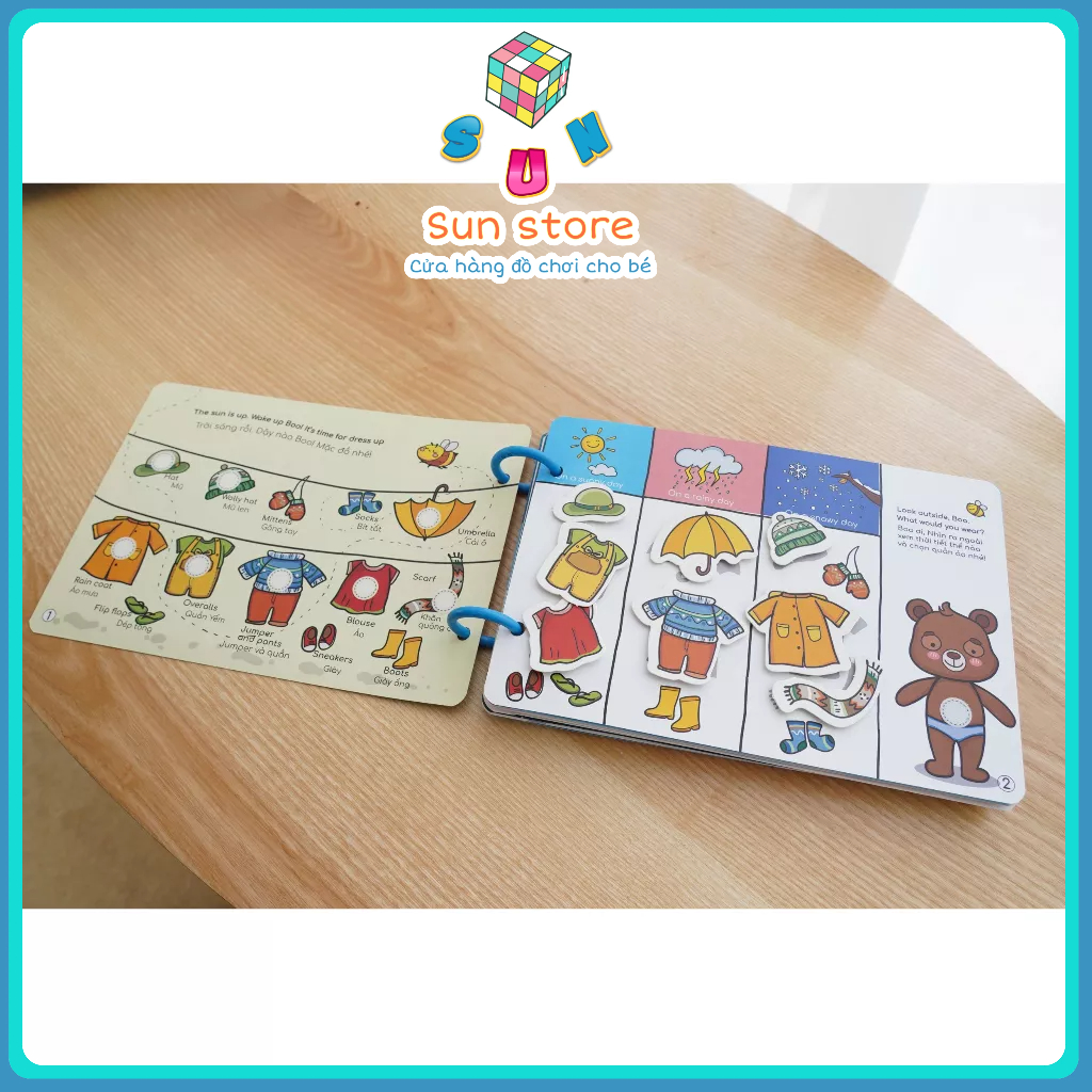 Beezi Book, học liệu bóc dán cho bé, sách bóc dán