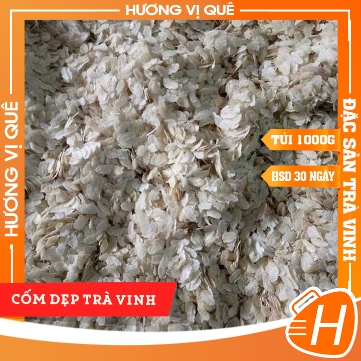 Cốm Dẹp Trà Vinh - Túi 1000g - Đặc Sản Trà Vinh