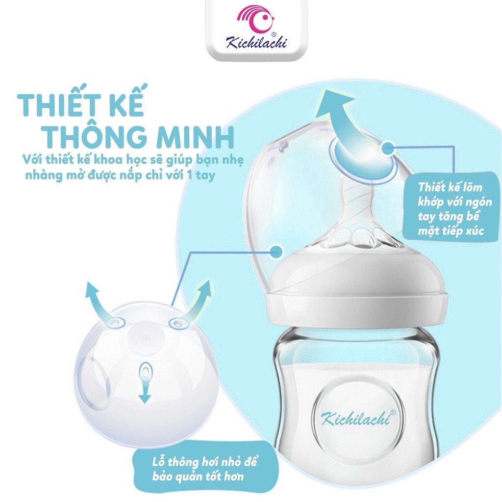 Bình sữa cổ rộng Kichi Natural 125ml - 260ml