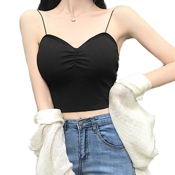 Combo 2 Áo bra croptop 2 dây có mút ngực