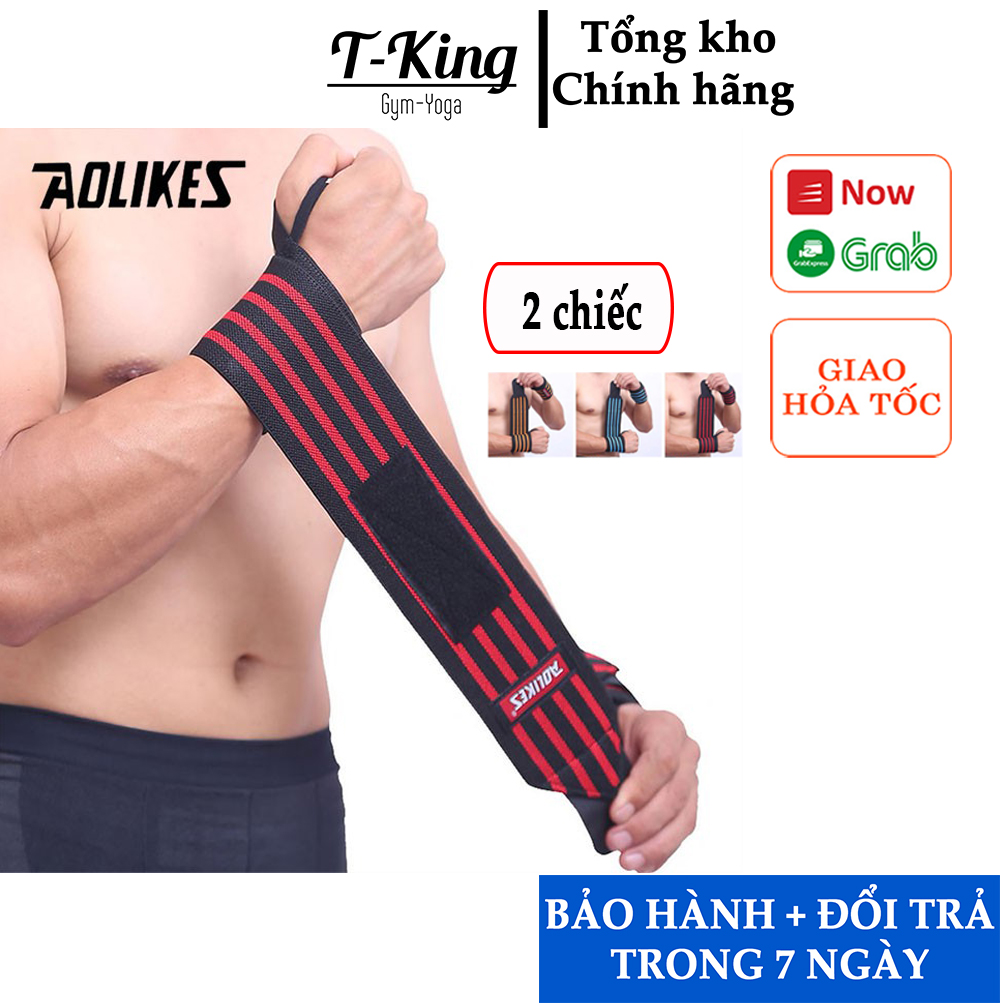 Quấn cổ tay 4 vạch  Quấn cổ tay Aolikes loại 1 cao cấp - Đai Bảo Vệ Cổ Tay tập Gym