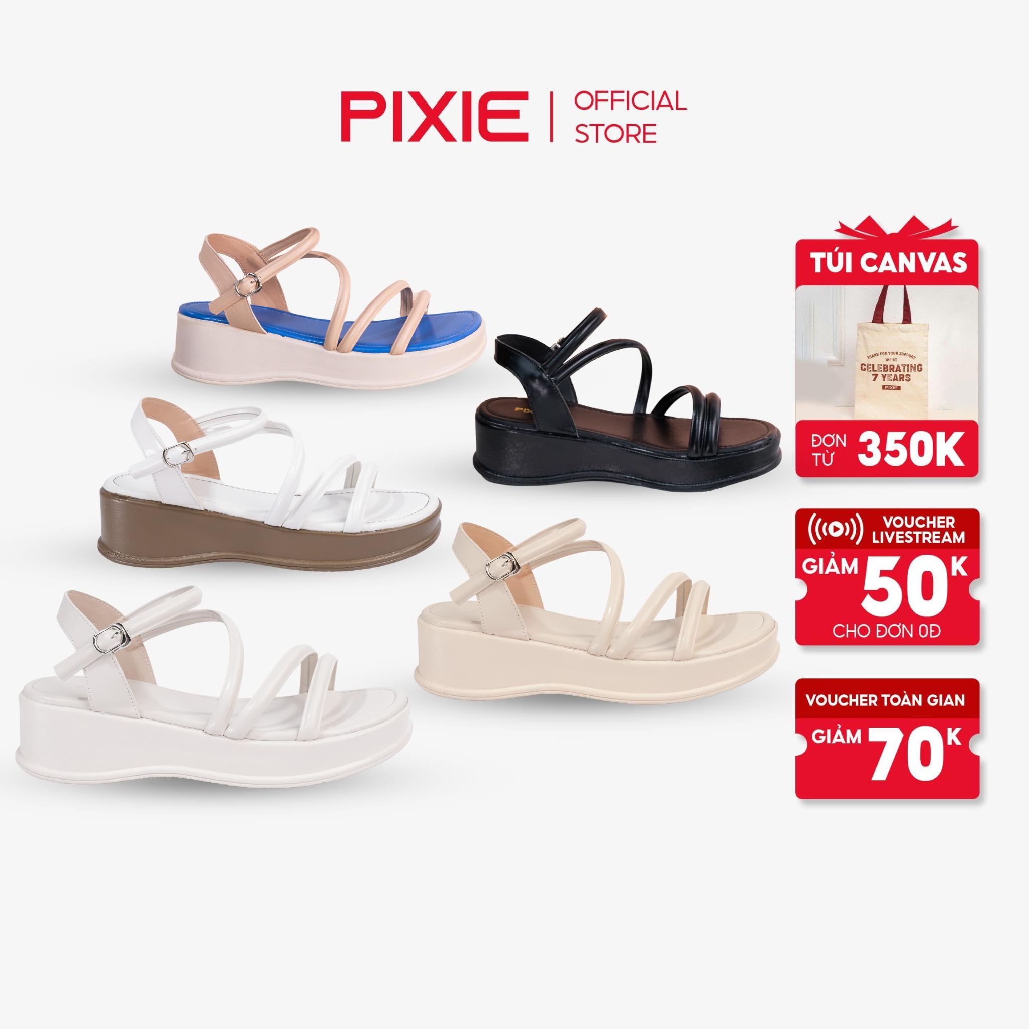 Pixie H307 5cm Wedge Sandals with Thin Straps