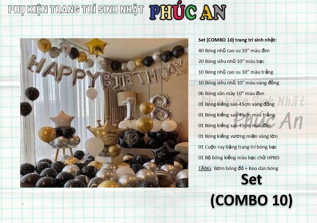 (COMBO 7) Set trang trí sinh nhật lung linh HPBD