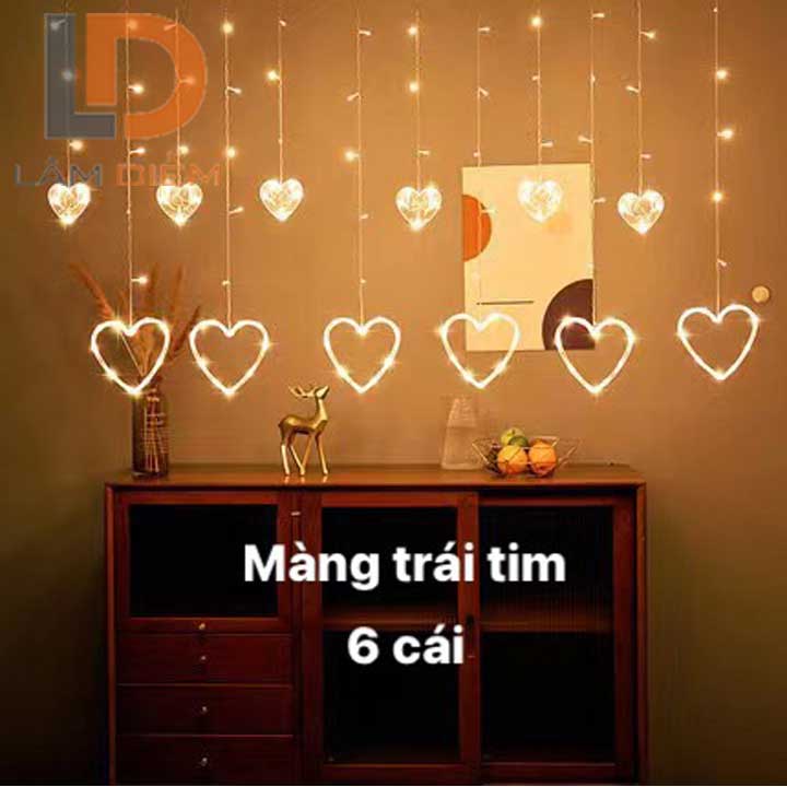Đèn led trang trí rèm 2m5 12 dây thả có nhiều kiểu