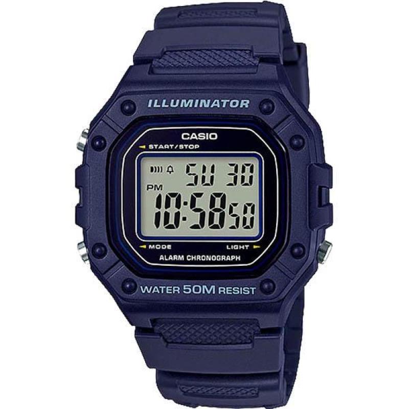 Đồng hồ nam Casio W-218H-2AVDF màu xanh đậm phong cách
