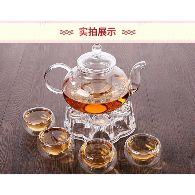 (HÀNG ĐẸP) chén trà thuỷ tinh tròn 2 lớp