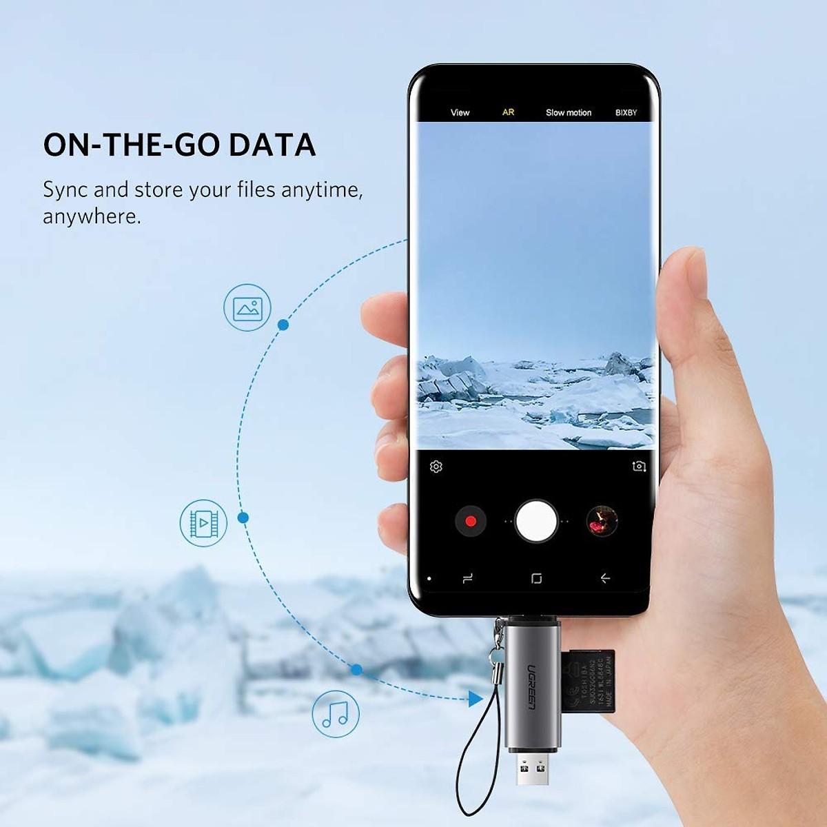 Đầu đọc thẻ nhớ SD/TF chuẩn USB Type-C/USB 3.0 Ugreen 50706 Chính Hãng