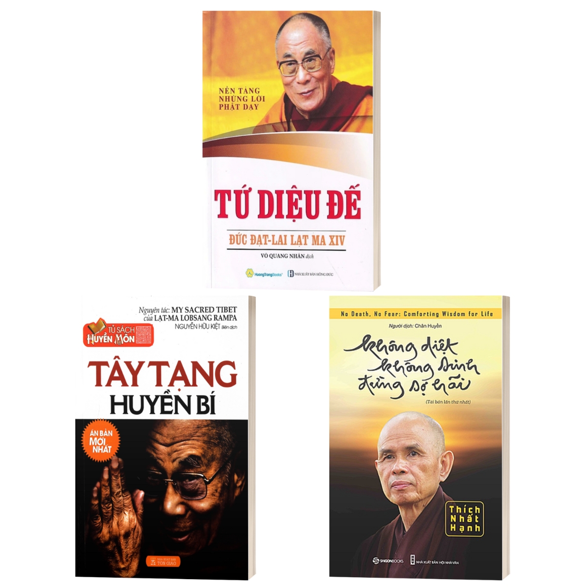 Sách - combo tứ diệu đế + tây tạng huyền bí + không diệt không sinh đừng sợ hãi