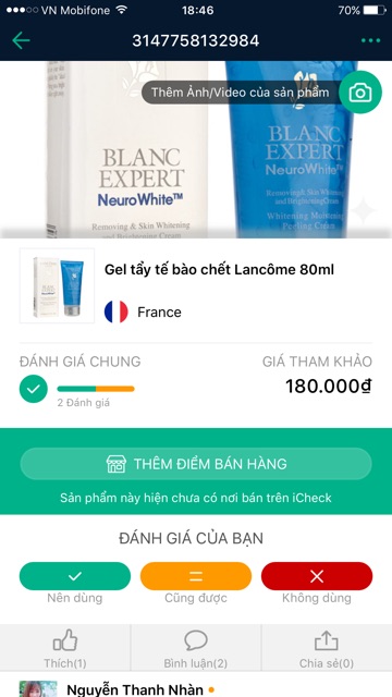 [HCM]Gel Tẩy Tế Bào Chết Lancome Làm Trắng Da