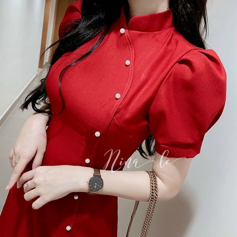 đầm sườn sám đính ngọc