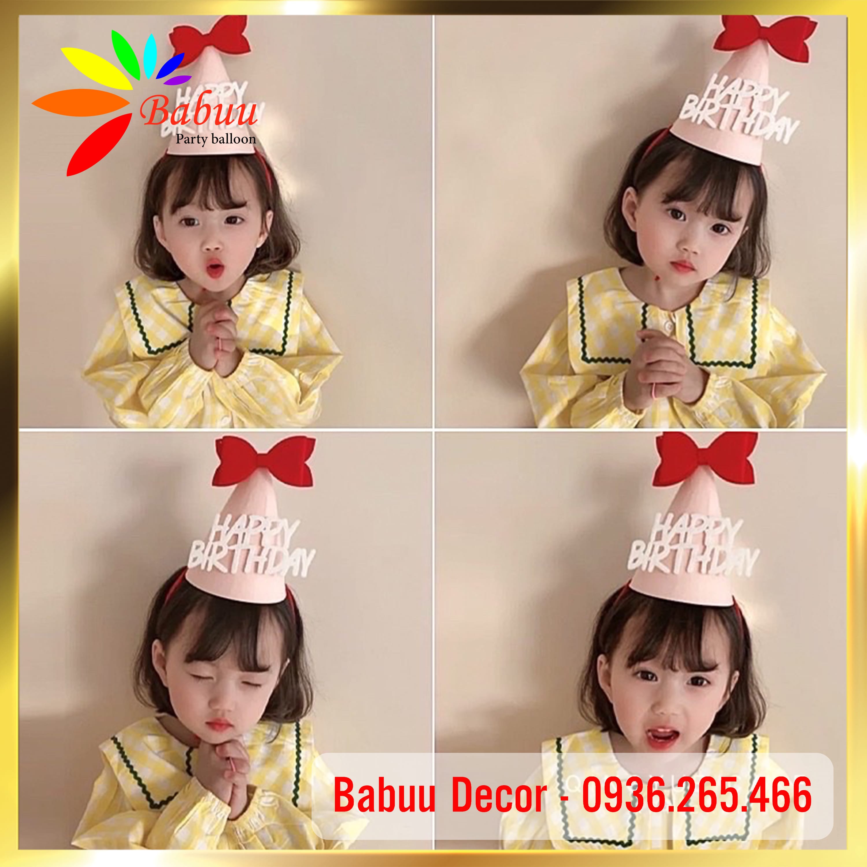 Mũ sinh nhật phong cách Hàn Quốc siêu dễ thương Babuu Decor