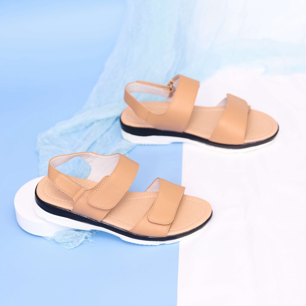 Giày Sandal Đế Xuồng 3cm Da Thật X727