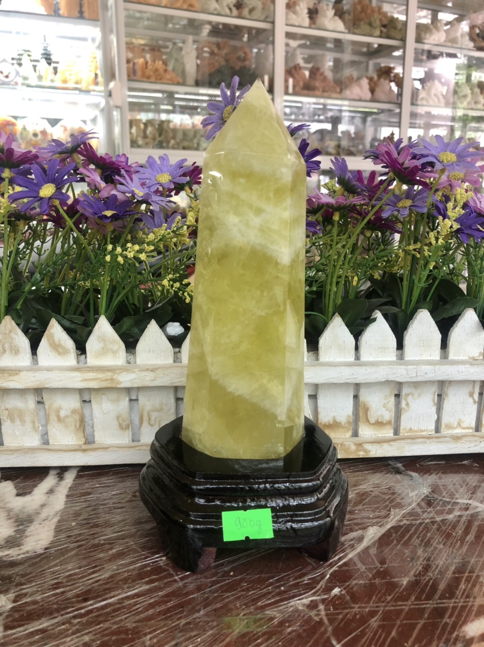 Trụ đá phong thủy trấn thạch đá citrine vàng